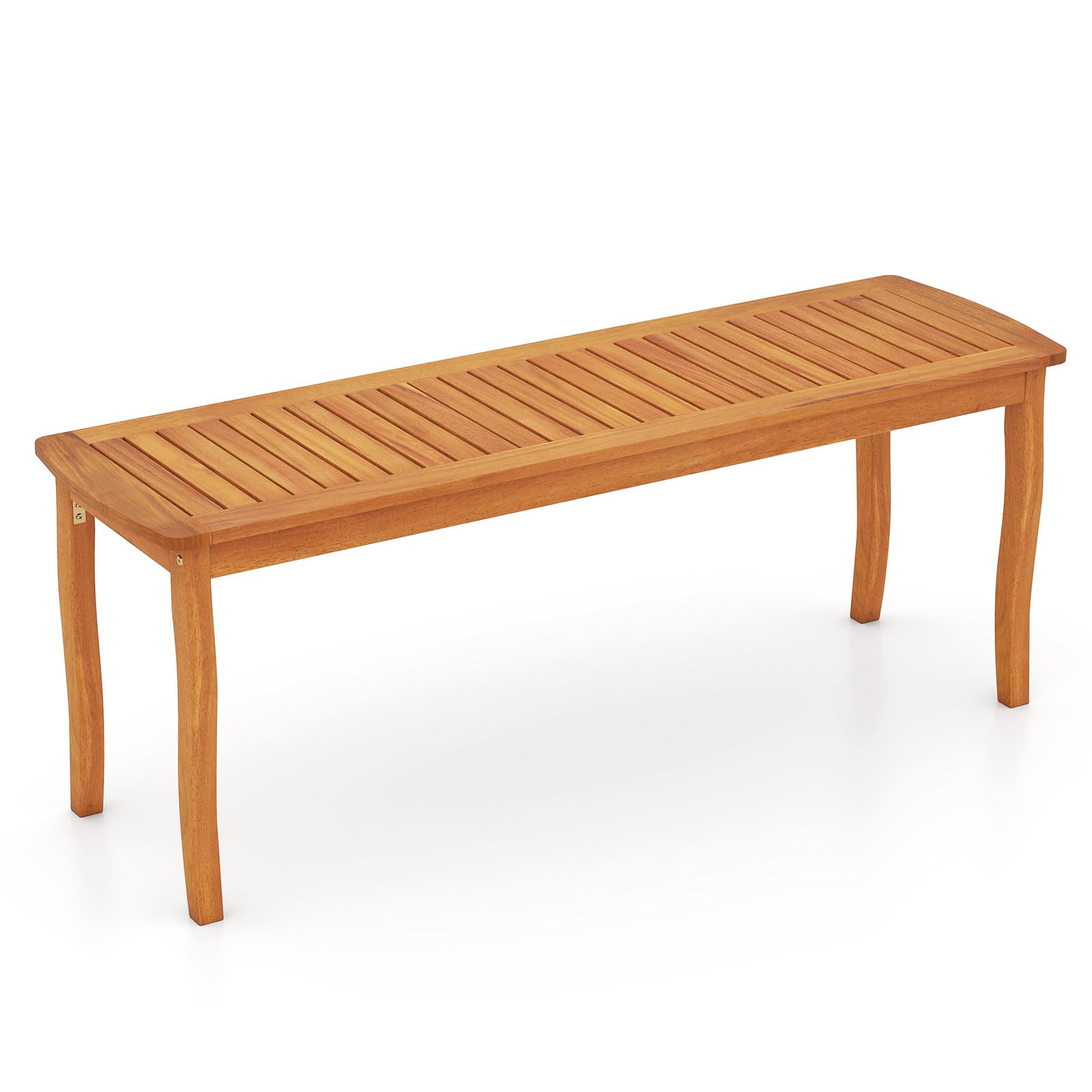 Tangkula Acacia Wood Outdoor Bench for Garden